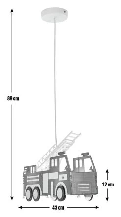 Glow Kids Fire Engine Ceiling Light - Red -Home Furnishings Store 1151367 R E001