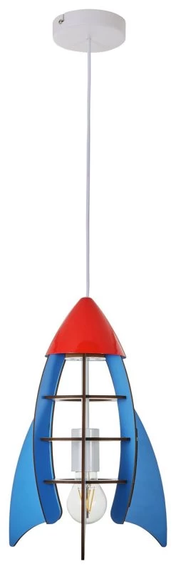 Glow Kids Rocket Ceiling Pendant Light - Blue & Red -Home Furnishings Store 1151374 R Z002A