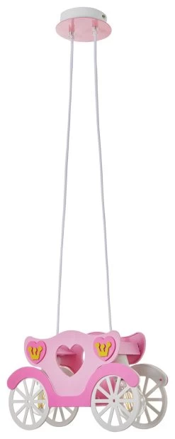Glow Kids Princess Carriage Pendant Light - Pink & White -Home Furnishings Store 1151446 R Z002A