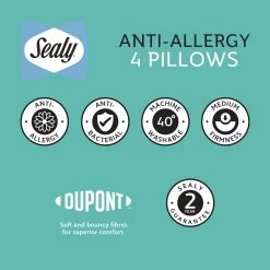 Sealy Anti Allergy Medium Firm Pillow - 4 Pack -Home Furnishings Store 1156609 R Z008A