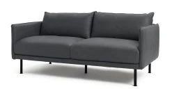 Habitat Moore Leather 3 Seater Sofa - Dark Grey -Home Furnishings Store 1159455 R Z002A