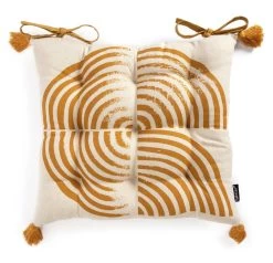 Habitat Block Print Pack Of 2 Seat Cushion - Orange -Home Furnishings Store 1176438 R Z003A