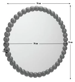 Habitat Beaded Round Wall Mirror - Black - 70x70cm -Home Furnishings Store 1182934 R E001