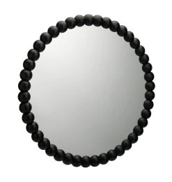 Habitat Beaded Round Wall Mirror - Black - 70x70cm