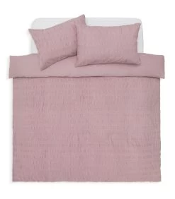 Habitat Seersucker Wide Stripe Lilac Bedding Set - Double -Home Furnishings Store 1233371 R Z002A