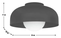 Habitat Modern Globe Metal Bathroom Ceiling Light - Black -Home Furnishings Store 1233584 R E001