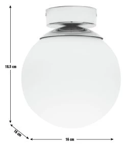 Habitat Opal Glass Bathroom Flush Ceiling Light - White -Home Furnishings Store 1233759 R E001