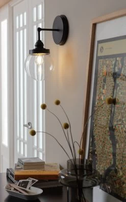 Habitat Globe Metal Bathroom Wall Light - Black