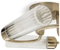 Habitat Ribbed Metal 3 Light Bathroom Ceiling Light - Gold -Home Furnishings Store 1233845 R Z002A