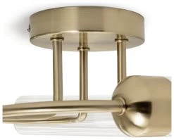 Habitat Ribbed Metal 3 Light Bathroom Ceiling Light - Gold -Home Furnishings Store 1233845 R Z003A