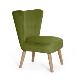 Habitat Alexis Velvet Cocktail Chair - Olive -Home Furnishings Store 1341287 R Z004A