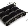 Habitat Woven Stripe Pack Of 2 Seat Cushion - Black
