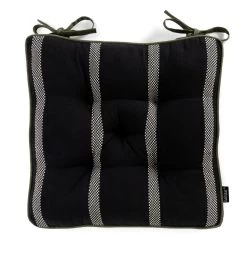 Habitat Woven Stripe Pack Of 2 Seat Cushion - Black -Home Furnishings Store 1402353 R Z003A