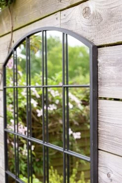 Aston & Wold Industrial Arch Shaped Garden Mirror - Black -Home Furnishings Store 1406438 R Z004A