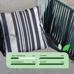 Streetwize Blue Stripes Outdoor Cushion - Pack Of 4 -Home Furnishings Store 1480148 R Z003A