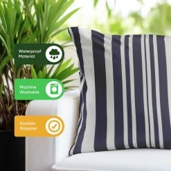 Streetwize Blue Stripes Outdoor Cushion - Pack Of 4 -Home Furnishings Store 1480148 R Z005A