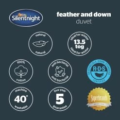 Silentnight Duck Feather & Down 13.5 Tog Duvet - Double -Home Furnishings Store 1934199 R Z010A