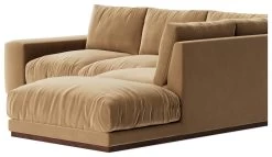 Swoon Denver Velvet Right Hand Corner Sofa - Biscuit -Home Furnishings Store 1972216 R Z004A