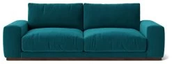Swoon Denver Velvet 3 Seater Sofa- Kingfisher Blue