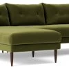 Swoon Kalmar Velvet Left Hand Corner Sofa - Fern Green