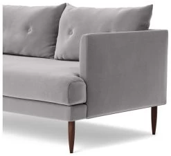 Swoon Kalmar Velvet 2 Seater Sofa - Silver Grey -Home Furnishings Store 1973954 R Z004A