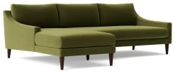Swoon Turin Velvet Left Hand Corner Sofa - Fern Green