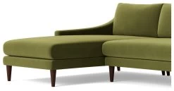 Swoon Turin Velvet Left Hand Corner Sofa - Fern Green -Home Furnishings Store 1992564 R Z004A