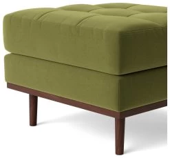Swoon Berlin Velvet Ottoman Footstool - Fern Green -Home Furnishings Store 1996546 R Z004A