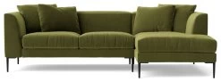 Swoon Alena Velvet Right Hand Corner Sofa - Fern Green -Home Furnishings Store 1998977 R Z003A
