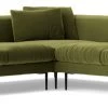 Swoon Alena Velvet 5 Seater Corner Sofa - Fern Green