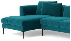 Swoon Alena Velvet Left Hand Corner Sofa - Kingfisher Blue -Home Furnishings Store 1999835 R Z004A