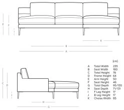 Swoon Almera Velvet Right Hand Corner Sofa - Ink Blue -Home Furnishings Store 2000084 R E001