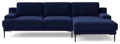 Swoon Almera Velvet Right Hand Corner Sofa - Ink Blue -Home Furnishings Store 2000084 R Z003A
