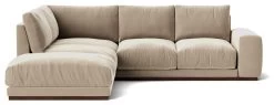 Swoon Denver Velvet Left Hand Corner Sofa - Taupe -Home Furnishings Store 2003713 R Z002A