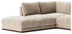 Swoon Denver Velvet Left Hand Corner Sofa - Taupe -Home Furnishings Store 2003713 R Z004A