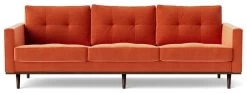 Swoon Berlin Velvet 4 Seater Sofa - Burnt Orange