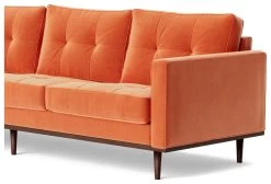 Swoon Berlin Velvet 4 Seater Sofa - Burnt Orange -Home Furnishings Store 2004592 R Z004A