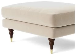 Swoon Charlbury Velvet Ottoman Footstool - Taupe -Home Furnishings Store 2006198 R Z004A