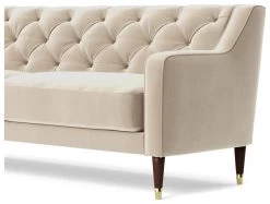 Swoon Pritchard Velvet 3 Seater Sofa - Taupe -Home Furnishings Store 2007245 R Z004A