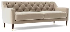 Swoon Pritchard Velvet 3 Seater Sofa - Taupe -Home Furnishings Store 2007245 R Z006A