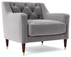 Swoon Pritchard Velvet Armchair - Silver Grey -Home Furnishings Store 2007795 R Z002A