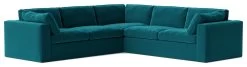 Swoon Seattle Velvet 5 Seater Corner Sofa - Kingfisher Blue