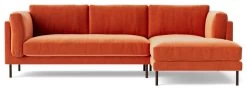 Swoon Munich Velvet Right Hand Corner Sofa - Burnt Orange -Home Furnishings Store 2025650 R Z003A