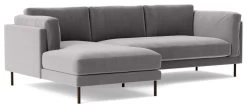 Swoon Munich Velvet Left Hand Corner Sofa - Silver Grey
