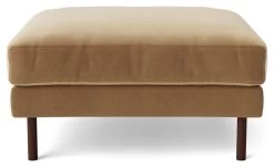 Swoon Munich Velvet Ottoman Footstool - Biscuit