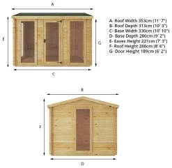 Mercia Kielder Log Cabin - 3.5x3 -Home Furnishings Store 2065593 R Z007A