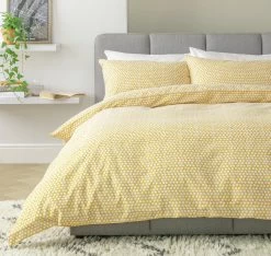Argos Home Polka Square Yellow Bedding Set - Double