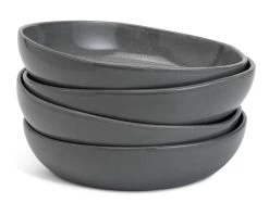 Habitat 4 Piece Stoneware Pasta Bowls - Grey
