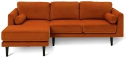 Habitat Jacob Velvet Left Hand Corner Sofa - Orange -Home Furnishings Store 2910363 R Z003A