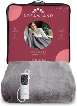 Dreamland Snuggle Up Heated Grey Throw - Large -Home Furnishings Store 2990606 R Z002A